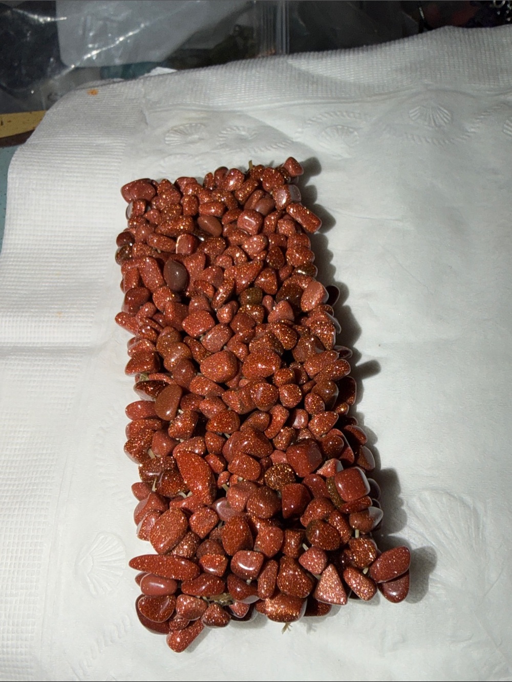 Very wide sandstone chip stretch bracelet i love it because it feels so nice on